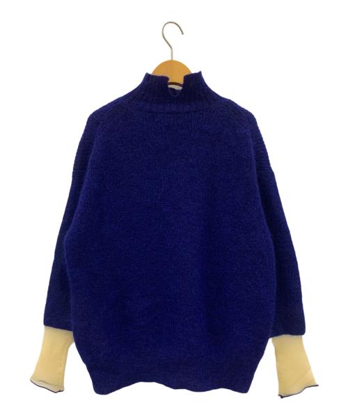 STUMBLY（スタンブリ―）STUMBLY (スタンブリ―) モヘヤ混シアーカフハイネックニット ブルー サイズ:38の古着・服飾アイテム