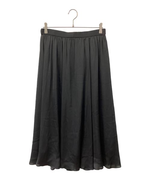 23区（ニジュウサンク）23区 (ニジュウサンク) クレープシフォンフレアスカート ブラック サイズ:44の古着・服飾アイテム