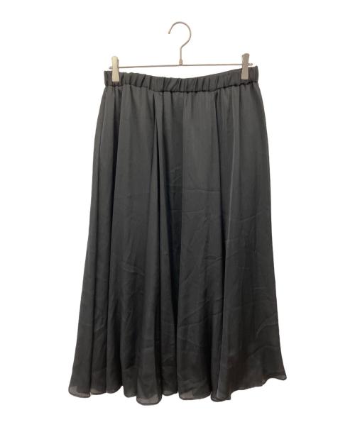 23区（ニジュウサンク）23区 (ニジュウサンク) クレープシフォンフレアスカート ブラック サイズ:44の古着・服飾アイテム