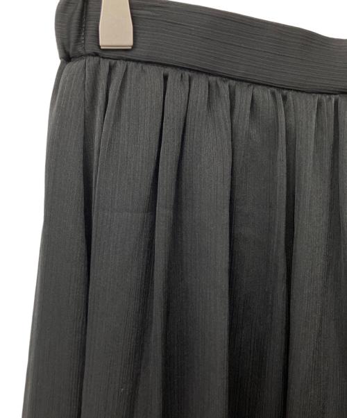 23区（ニジュウサンク）23区 (ニジュウサンク) クレープシフォンフレアスカート ブラック サイズ:44の古着・服飾アイテム