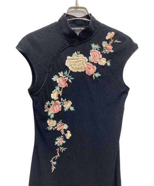 VIVIENNE TAM（ヴィヴィアンタム）VIVIENNE TAM (ヴィヴィアンタム) チャイナ刺繍ワンピース ブラック サイズ:1の古着・服飾アイテム