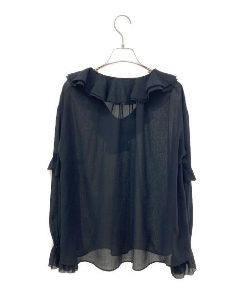 SLOBE IENA（スローブ イエナ）SLOBE IENA (スローブ イエナ) フリルラッフルシアーブラウス ブラック サイズ:FREEの古着・服飾アイテム