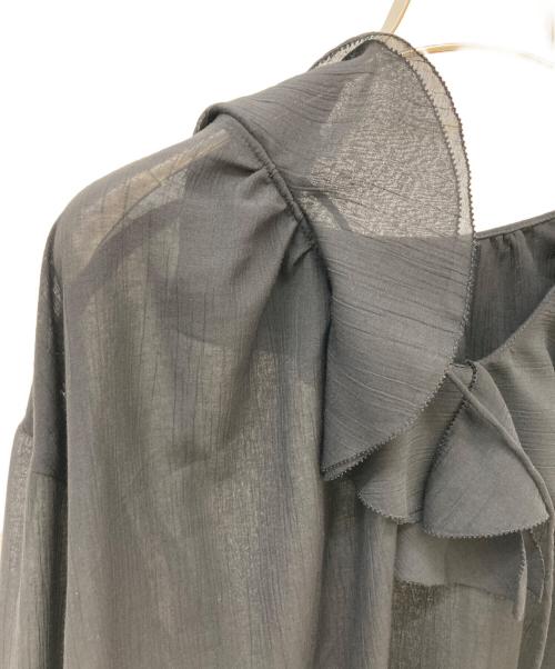 SLOBE IENA（スローブ イエナ）SLOBE IENA (スローブ イエナ) フリルラッフルシアーブラウス ブラック サイズ:FREEの古着・服飾アイテム