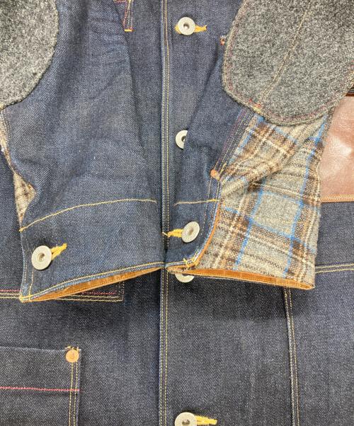 JUNYA WATANABE MAN（ジュンヤワタナベマン）JUNYA WATANABE MAN (ジュンヤワタナベマン) LEVI'S (リーバイス) レザーツイード切替デニムカバーオール インディゴ サイズ:XSの古着・服飾アイテム