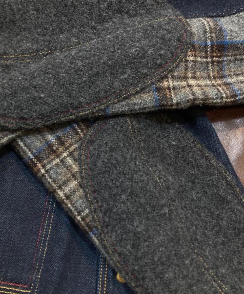 JUNYA WATANABE MAN（ジュンヤワタナベマン）JUNYA WATANABE MAN (ジュンヤワタナベマン) LEVI'S (リーバイス) レザーツイード切替デニムカバーオール インディゴ サイズ:XSの古着・服飾アイテム