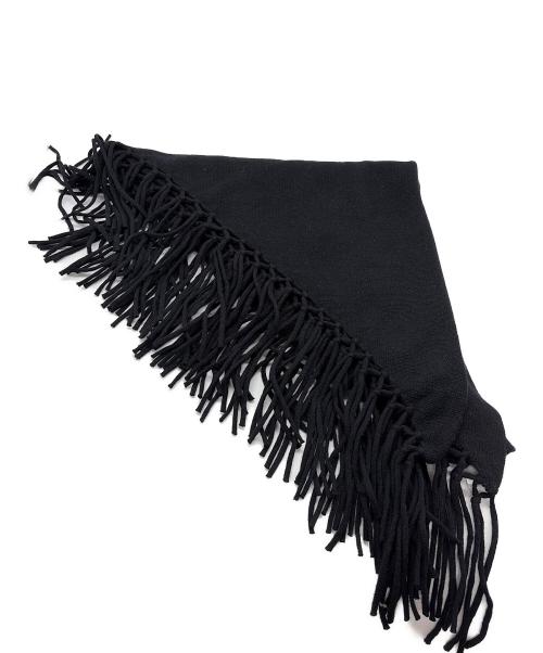 23区（ニジュウサンク）23区 (ニジュウサンク) ウールカシミヤ トライアングル ストール ブラックの古着・服飾アイテム