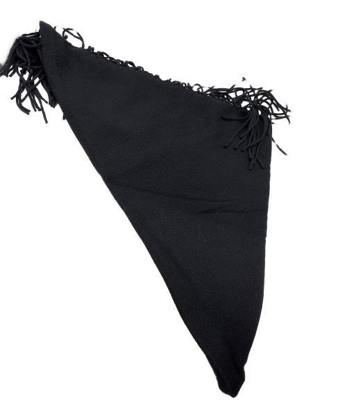 23区（ニジュウサンク）23区 (ニジュウサンク) ウールカシミヤ トライアングル ストール ブラックの古着・服飾アイテム