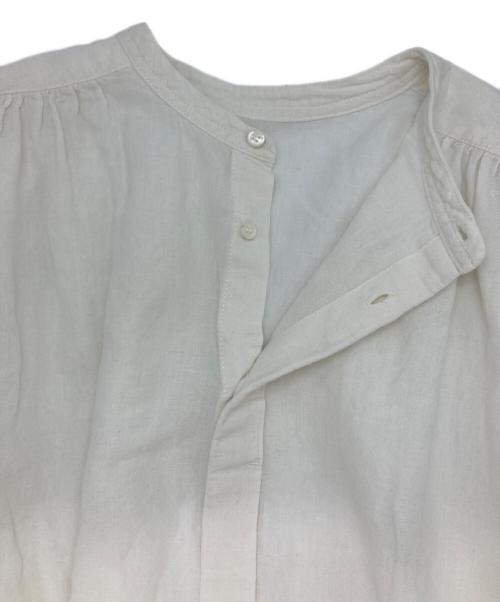 KAGURE（カグレ）KAGURE (カグレ) コットンリネンギャザーブラウス ホワイト サイズ:FREEの古着・服飾アイテム