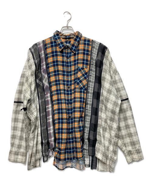 Rebuild by Needles（リビルドバイニードルス）Rebuild by Needles (リビルドバイニードルス) Flannel Shirt - 7 Cuts Zipped Wide Shirt マルチカラー サイズ:FREEの古着・服飾アイテム