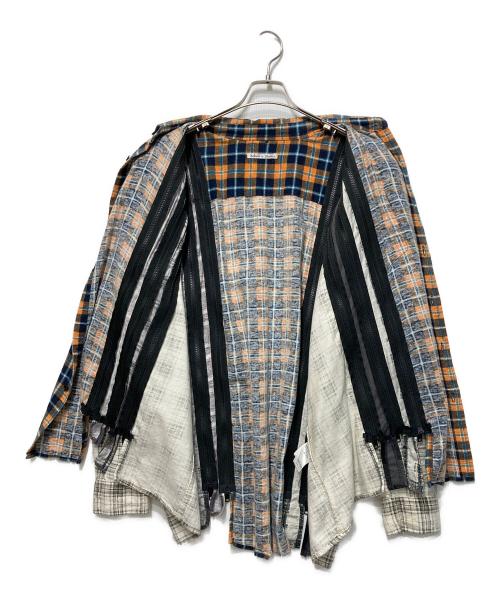Rebuild by Needles（リビルドバイニードルス）Rebuild by Needles (リビルドバイニードルス) Flannel Shirt - 7 Cuts Zipped Wide Shirt マルチカラー サイズ:FREEの古着・服飾アイテム