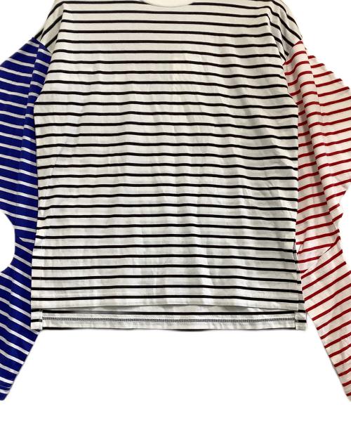 nagonstans（ナゴンスタンス）nagonstans (ナゴンスタンス) MIX Border Twist Sleeve ロングTシャツ マルチカラー サイズ:Mの古着・服飾アイテム