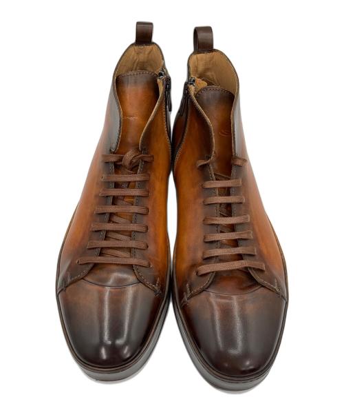 Santoni（サントーニ）Santoni (サントーニ) レザーハイカットスニーカ ブラウン サイズ:10の古着・服飾アイテム