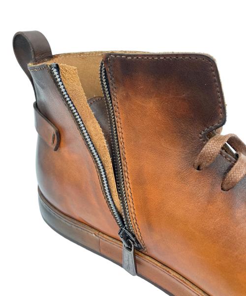 Santoni（サントーニ）Santoni (サントーニ) レザーハイカットスニーカ ブラウン サイズ:10の古着・服飾アイテム