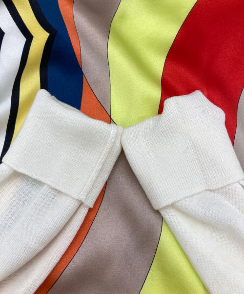 Emilio Pucci（エミリオ プッチ）Emilio Pucci (エミリオ プッチ) シルク切替ニットワンピース ホワイト サイズ:XSの古着・服飾アイテム
