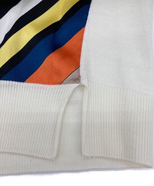 Emilio Pucci（エミリオ プッチ）Emilio Pucci (エミリオ プッチ) シルク切替ニットワンピース ホワイト サイズ:XSの古着・服飾アイテム