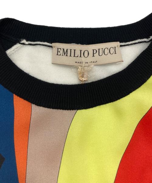 Emilio Pucci（エミリオ プッチ）Emilio Pucci (エミリオ プッチ) シルク切替ニットワンピース ホワイト サイズ:XSの古着・服飾アイテム