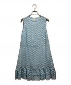 RED VALENTINOレッドヴァレンティノ）の古着「シルクノースリーブワンピース」｜ライトブルー