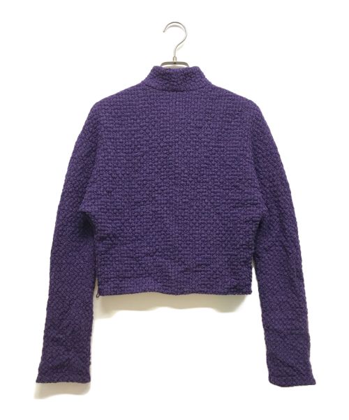 EMPORIO ARMANI（エンポリオアルマーニ）EMPORIO ARMANI (エンポリオアルマーニ) ニットジャケット パープル サイズ:40の古着・服飾アイテム
