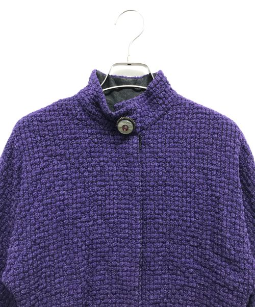 EMPORIO ARMANI（エンポリオアルマーニ）EMPORIO ARMANI (エンポリオアルマーニ) ニットジャケット パープル サイズ:40の古着・服飾アイテム