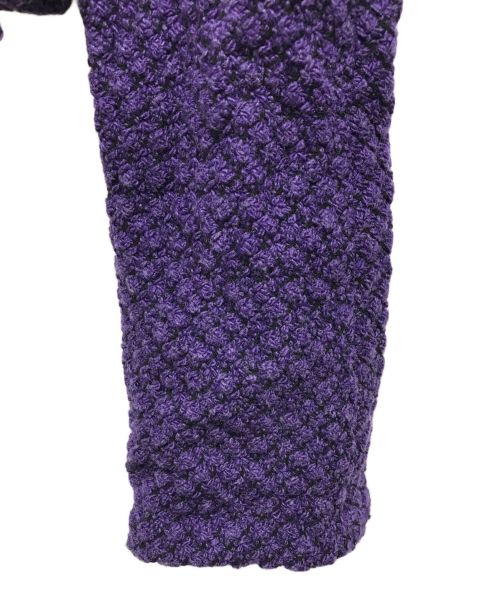 EMPORIO ARMANI（エンポリオアルマーニ）EMPORIO ARMANI (エンポリオアルマーニ) ニットジャケット パープル サイズ:40の古着・服飾アイテム