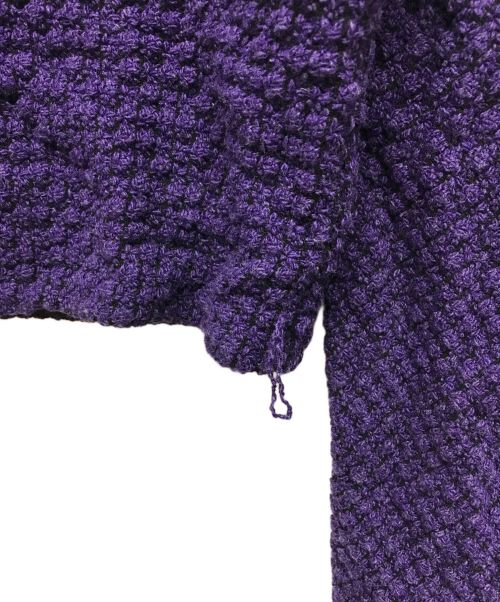 EMPORIO ARMANI（エンポリオアルマーニ）EMPORIO ARMANI (エンポリオアルマーニ) ニットジャケット パープル サイズ:40の古着・服飾アイテム