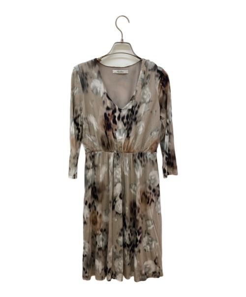 MaxMara（マックスマーラ）MaxMara (マックスマーラ) 総柄ジャージーワンピース ベージュ サイズ:38の古着・服飾アイテム