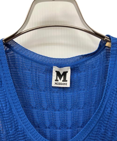 missoni（ミッソーニ）MISSONI (ミッソーニ) ノースリーブニット ブルー サイズ:40の古着・服飾アイテム
