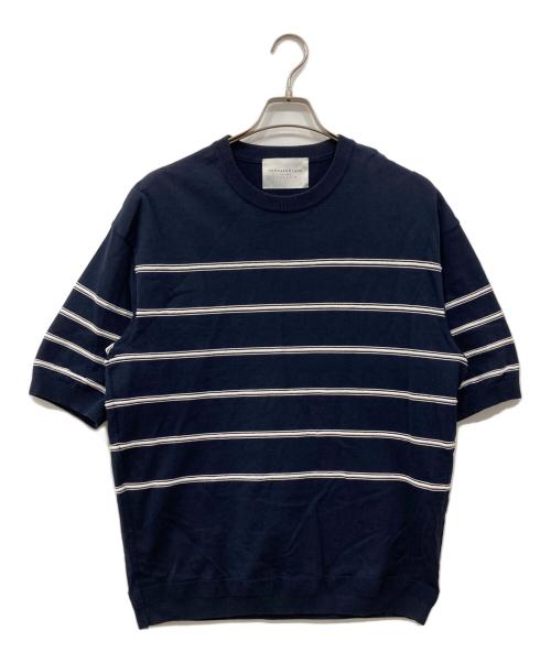 TOMORROW LAND tricot（トゥモローランド トリコ）TOMORROW LAND tricot (トゥモローランド トリコ) コットンナイロン ロープボーダークルーネックニット ネイビー サイズ:Mの古着・服飾アイテム