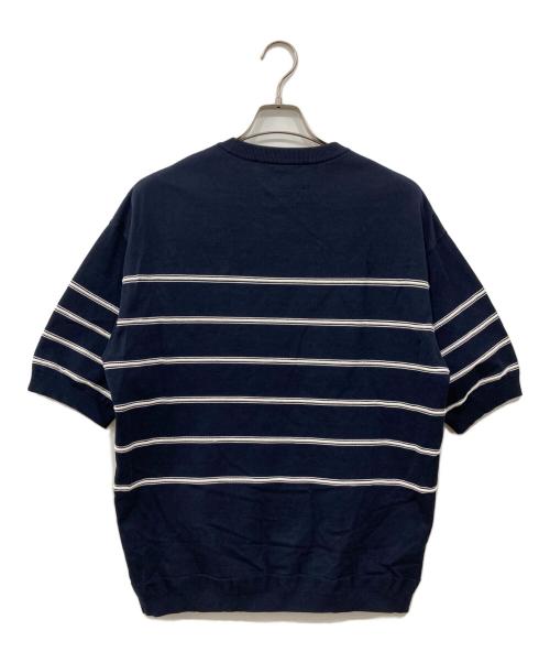 TOMORROW LAND tricot（トゥモローランド トリコ）TOMORROW LAND tricot (トゥモローランド トリコ) コットンナイロン ロープボーダークルーネックニット ネイビー サイズ:Mの古着・服飾アイテム
