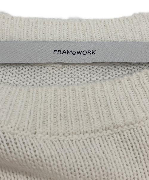 FRAMeWORK（フレームワーク）FRAMeWORK (フレームワーク) ウォッシャブルペーパーヤーンニット ホワイト サイズ:FREEの古着・服飾アイテム