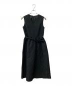 ANAYIアナイ）の古着「ふくれフィルムジャガードフレア ワンピース」｜ブラック