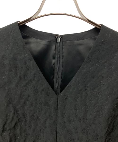 ANAYI（アナイ）ANAYI (アナイ) ふくれフィルムジャガードフレア ワンピース ブラック サイズ:38の古着・服飾アイテム