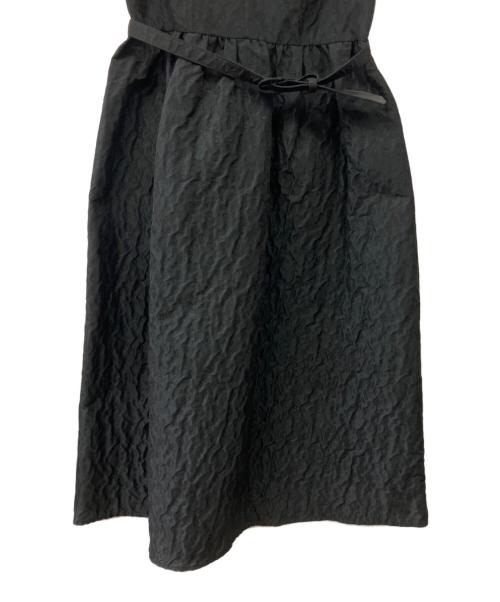 ANAYI（アナイ）ANAYI (アナイ) ふくれフィルムジャガードフレア ワンピース ブラック サイズ:38の古着・服飾アイテム