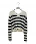 styling/（スタイリング）の古着「ボーダーラメニットプルオーバー」｜ホワイト×ブラック