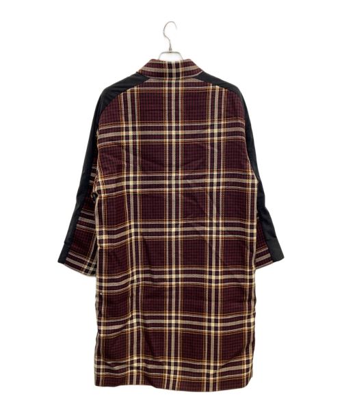 AALTO（アールト）AALTO (アールト) バンドカラーチェックロングコート ブラウン サイズ:36の古着・服飾アイテム