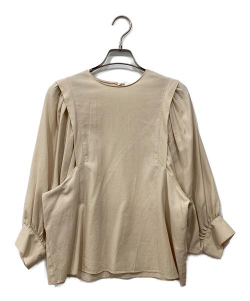 BALLSEY（ボールジィ）BALLSEY (ボールジィ) クリスタルコットンボリュームスリーブブラウス ベージュ サイズ:36の古着・服飾アイテム