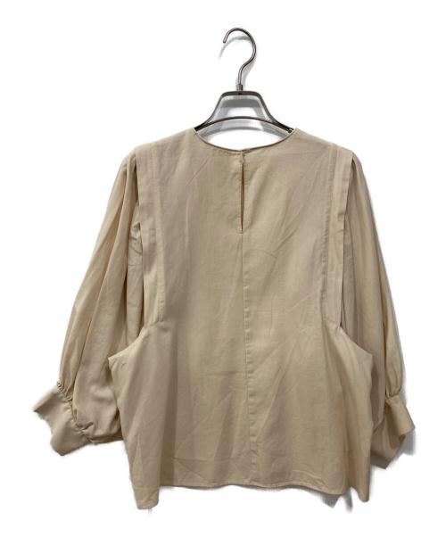BALLSEY（ボールジィ）BALLSEY (ボールジィ) クリスタルコットンボリュームスリーブブラウス ベージュ サイズ:36の古着・服飾アイテム