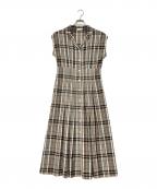 BALLSEYボールジィ）の古着「22SS バレッタプラッドオープンカラーシャツワンピース」｜ブラック