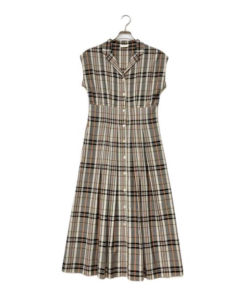 BALLSEY（ボールジィ）BALLSEY (ボールジィ) 22SS バレッタプラッドオープンカラーシャツワンピース ブラック サイズ:34の古着・服飾アイテム