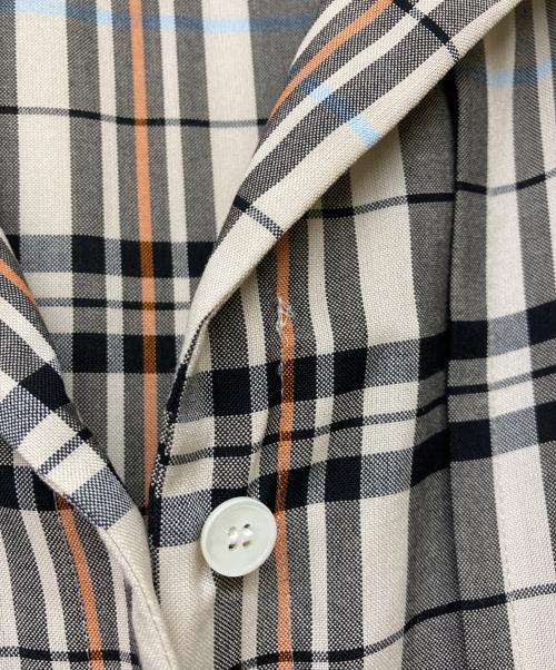 BALLSEY（ボールジィ）BALLSEY (ボールジィ) 22SS バレッタプラッドオープンカラーシャツワンピース ブラック サイズ:34の古着・服飾アイテム