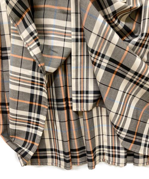 BALLSEY（ボールジィ）BALLSEY (ボールジィ) 22SS バレッタプラッドオープンカラーシャツワンピース ブラック サイズ:34の古着・服飾アイテム