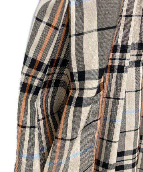 BALLSEY（ボールジィ）BALLSEY (ボールジィ) 22SS バレッタプラッドオープンカラーシャツワンピース ブラック サイズ:34の古着・服飾アイテム