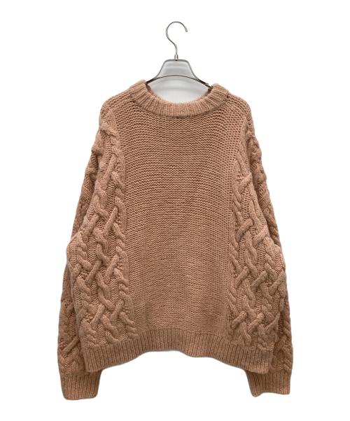 UNUSED（アンユーズド）UNUSED (アンユーズド) Lady's Cable Hand Knit ピンクの古着・服飾アイテム