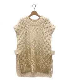 MAISON SPECIAL（メゾンスペシャル）の古着「Metallic Foil Cable Vest」｜ゴールド