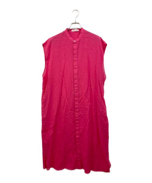 GALERIE VIE（ギャルリーヴィー）GALERIE VIE (ギャルリーヴィー) インドコットン スタンドカラーシャツワンピース ピンク サイズ:SIZE Freeの古着・服飾アイテム