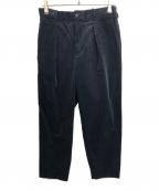 MARKAマーカ）の古着「PLEAT FRONT PEGTOP ORGANIC COTTON CORDUROY PANTS」｜ネイビー