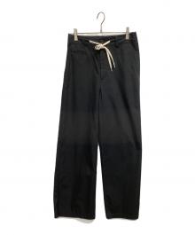 MACPHEE（マカフィー）の古着「コットンサージ ドローストリングワイドパンツ」｜ブラック