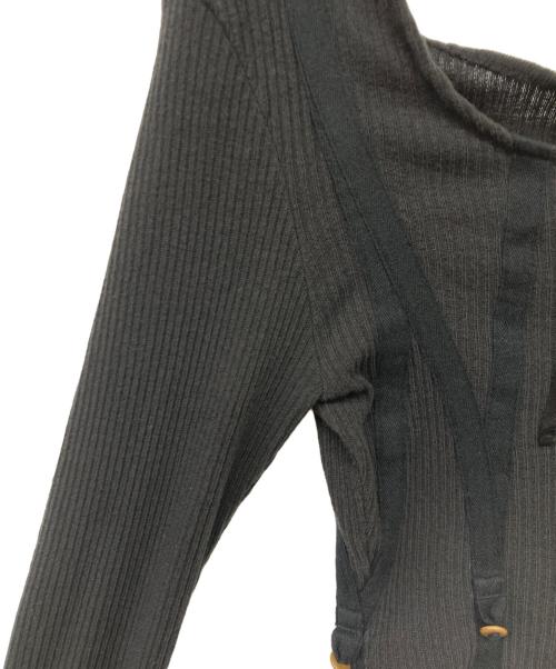 FUMIKA UCHIDA（フミカウチダ）FUMIKA UCHIDA (フミカウチダ) Vintage Ribbed Corset Top Long Sleeve ブラック サイズ:Mの古着・服飾アイテム