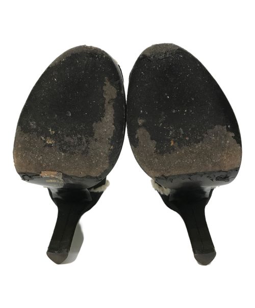 LOUIS VUITTON（ルイ ヴィトン）LOUIS VUITTON (ルイ ヴィトン) ボアパンプス ブラック×アイボリー サイズ:35の古着・服飾アイテム