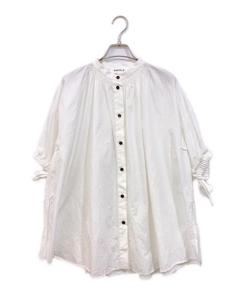 ENFOLD（エンフォルド）ENFOLD (エンフォルド) GATHER－SLEEVE BLOUSE ホワイト サイズ:38の古着・服飾アイテム